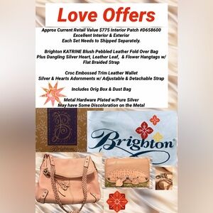 Brighton Karine Blush Leather Bag Crossbody Wallet Dust Bag Orig Box Excel Cond